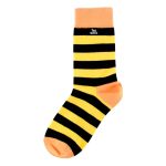 Randig strumpa i svart och gult