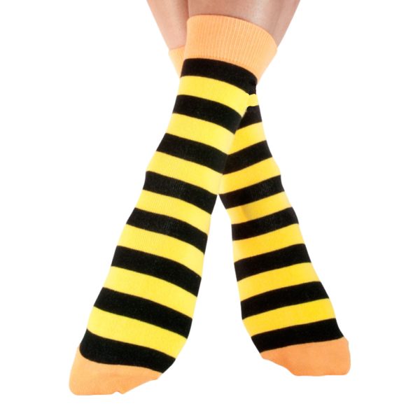 Randig strumpa i svart och gult